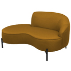 Sofá Curvo 2 Lugares 150cm Braço Esq. Thommy Pés Preto Linho