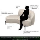 Sofá Curvo 2 Lugares 150cm Braço Esq. Thommy Pés Preto Linho