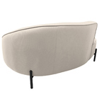 Sofá Curvo 2 Lugares 150cm Braço Esq. Thommy Pés Preto Linho