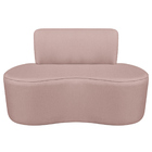 Sofá Curvo 2 Lugares Amsterdã 120cm Bouclé - Doce Sonho Móvei