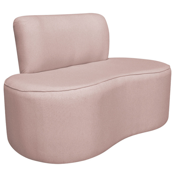 Sofá Curvo 2 Lugares Amsterdã 120cm Bouclé - Doce Sonho Móvei