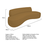 Sofá Curvo 2 Lugares Amsterdã 140cm Bouclé - Amarena Móveis -