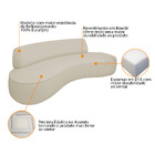 Sofá Curvo 2 Lugares Amsterdã 140cm Bouclé - Bege