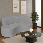 Sofá Curvo 2 Lugares Amsterdã 140cm Bouclé - Cinza