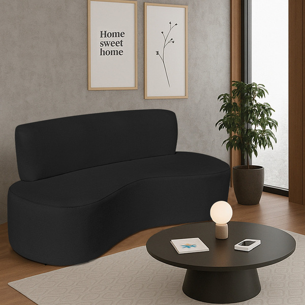 Sofá Curvo 2 Lugares Amsterdã 140cm Linho - Amarena Móveis -