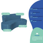 Sofá Curvo 2 Lugares Amsterdã 140cm Linho - Amarena Móveis -