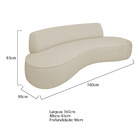 Sofá Curvo 2 Lugares Amsterdã 160cm Bouclé - Bege