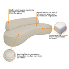 Sofá Curvo 2 Lugares Amsterdã 160cm Bouclé - Bege