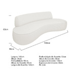 Sofá Curvo 2 Lugares Amsterdã 160cm Bouclé - Branco