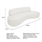 Sofá Curvo 2 Lugares Amsterdã 160cm Bouclé - Branco