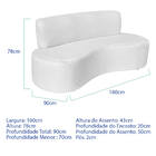 Sofá Curvo 2 Lugares Amsterdã 160cm Bouclé - Branco