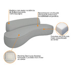 Sofá Curvo 2 Lugares Amsterdã 160cm Bouclé - Cinza