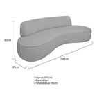 Sofá Curvo 2 Lugares Amsterdã 160cm Bouclé - Cinza