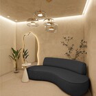 Sofá Curvo 2 Lugares Amsterdã 160cm Bouclé - Preto