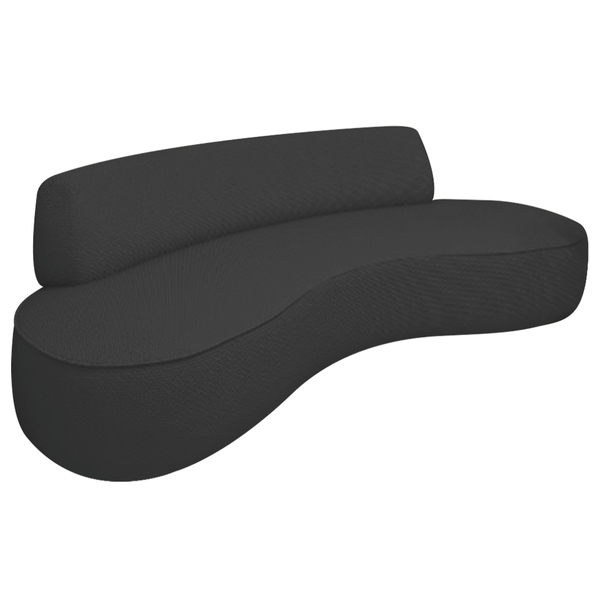 Sofá Curvo 2 Lugares Amsterdã 160cm Bouclé - Preto