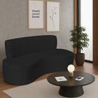 Sofá Curvo 2 Lugares Amsterdã 160cm Bouclé - Preto