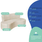 Sofá Curvo 2 Lugares Amsterdã 160cm Linho - Amarena Móveis -