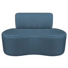 Sofá Curvo 2 Lugares Orgânico Escritório Recepção Sala  Amste