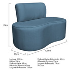 Sofá Curvo 2 Lugares Orgânico Escritório Recepção Sala  Amste