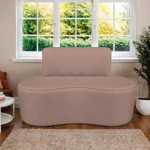 Sofá Curvo 2 Lugares Orgânico Escritório Recepção Sala Amsterdã 130cm ...