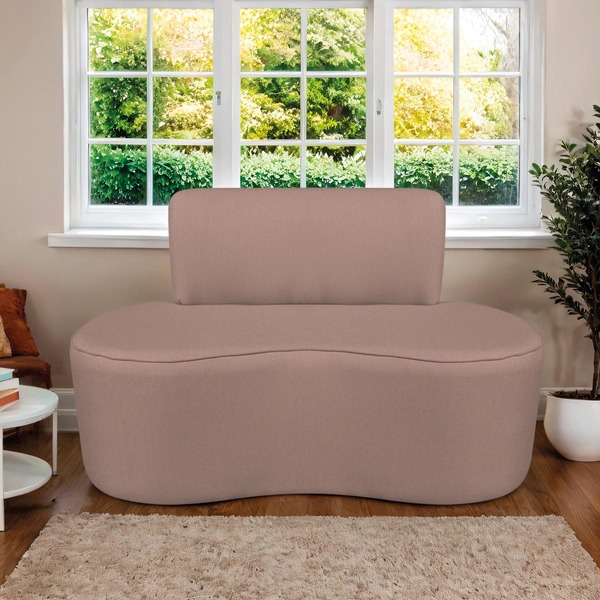 Sofá Curvo 2 Lugares Orgânico Escritório Recepção Sala  Amste