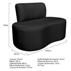 Sofá Curvo 2 Lugares Orgânico Escritório Recepção Sala  Amste