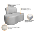 Sofá Curvo 2 Lugares Orgânico Escritório Recepção Sala  Amste