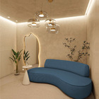 Sofá Curvo 2 Lugares Orgânico Escritório Recepção Sala Amster