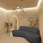 Sofá Curvo 2 Lugares Orgânico Escritório Recepção Sala Amster