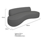 Sofá Curvo 2 Lugares Orgânico Escritório Recepção Sala Amster