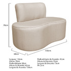 Sofá Curvo 2 Lugares Orgânico Escritório Recepção Sala Amster