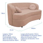 Sofá Curvo 2 Lugares Orgânico Sala Recepção Escritório Decora