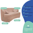 Sofá Curvo 2 Lugares Orgânico Sala Recepção Escritório Decora