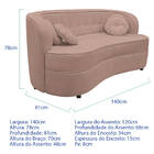 Sofá Curvo 2 Lugares Orgânico Sala Recepção Escritório Decora