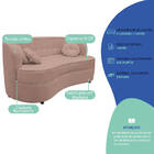 Sofá Curvo 2 Lugares Orgânico Sala Recepção Escritório Decora