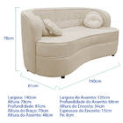 Sofá Curvo 2 Lugares Orgânico Sala Recepção Escritório Decora