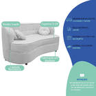 Sofá Curvo 2 Lugares Orgânico Sala Recepção Escritório Decora