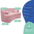 Sofá Curvo 2 Lugares Orgânico Sala Recepção Escritório Decora