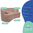 Sofá Curvo 2 Lugares Orgânico Sala Recepção Escritório Decora