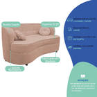 Sofá Curvo 2 Lugares Orgânico Sala Recepção Escritório Decora