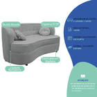 Sofá Curvo 2 Lugares Orgânico Sala Recepção Escritório Decora