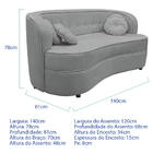 Sofá Curvo 2 Lugares Orgânico Sala Recepção Escritório Decora