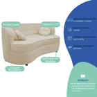 Sofá Curvo 2 Lugares Orgânico Sala Recepção Escritório Decora