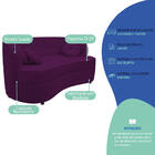 Sofá Curvo 2 Lugares Orgânico Sala Recepção Escritório Decora