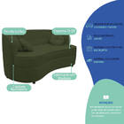 Sofá Curvo 2 Lugares Orgânico Sala Recepção Escritório Decora