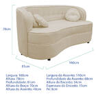 Sofá Curvo 2 Lugares Orgânico Sala Recepção Escritório Decora