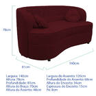 Sofá Curvo 2 Lugares Orgânico Sala Recepção Escritório Decora