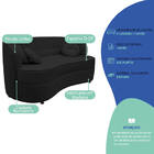 Sofá Curvo 2 Lugares Orgânico Sala Recepção Escritório Decora