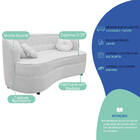 Sofá Curvo 2 Lugares Orgânico Sala Recepção Escritório Decora