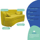 Sofá Curvo 2 Lugares Orgânico Sala Recepção Escritório Decora